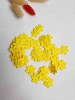 Цветочки тканевые 2 см (желтый), 20штук